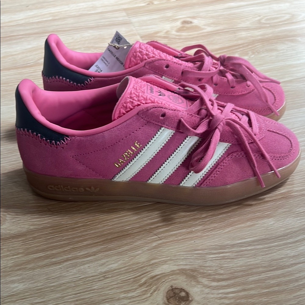 Adidas Pink Sneakers with White Stripes